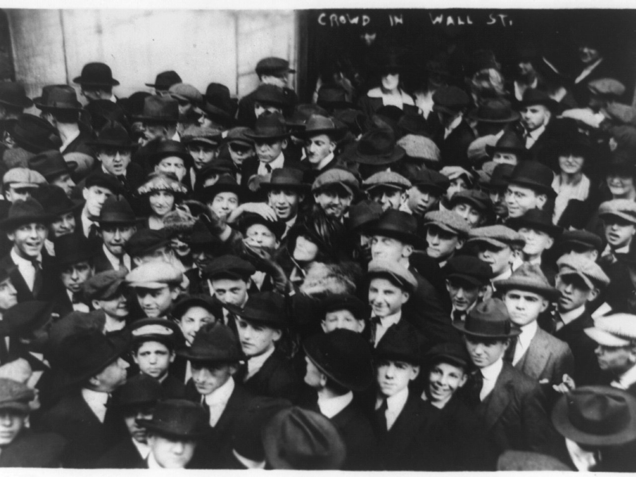 Curb brokers on Wall Street, 1920s